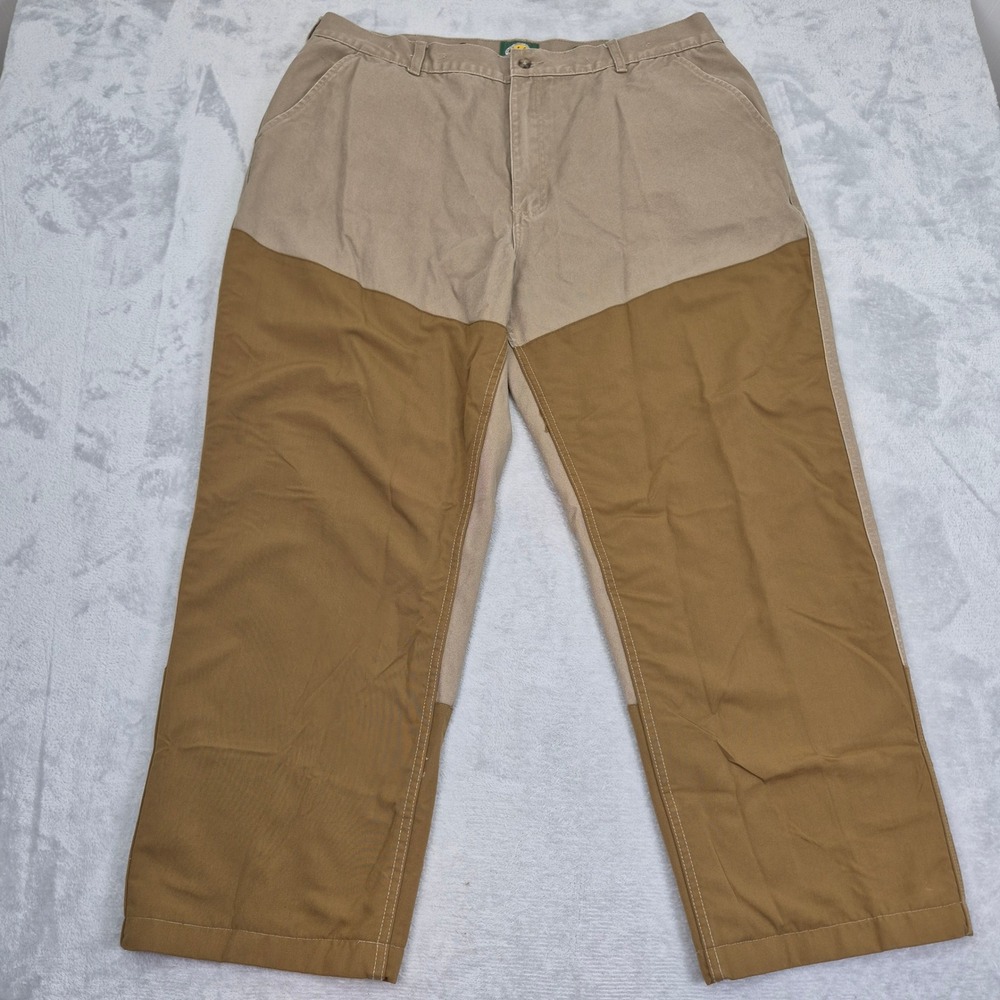 Cabelas Mens 42 x 29 Upland Brush Pants Tan Brown Reinforced Hunting Roughneck
